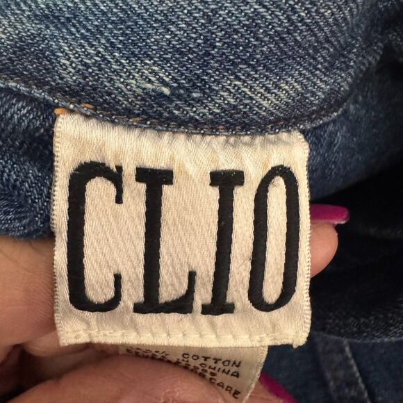 Clio Women’s Denim Blazer Jacket Size100% Cotton Tailored Casual Y2K Vintage - Picture 8 of 9